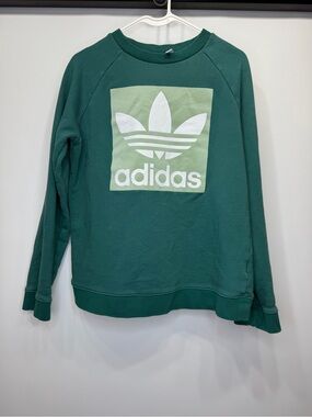 Adidas Original Teal Green Trefoil Pullover Sweatshirt Size L